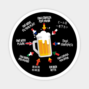 One beer please international nine languages Magnet